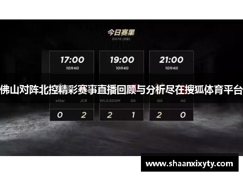 佛山对阵北控精彩赛事直播回顾与分析尽在搜狐体育平台